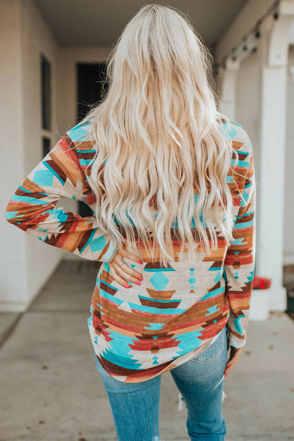 Aztec Print Long Sleeve Shirt