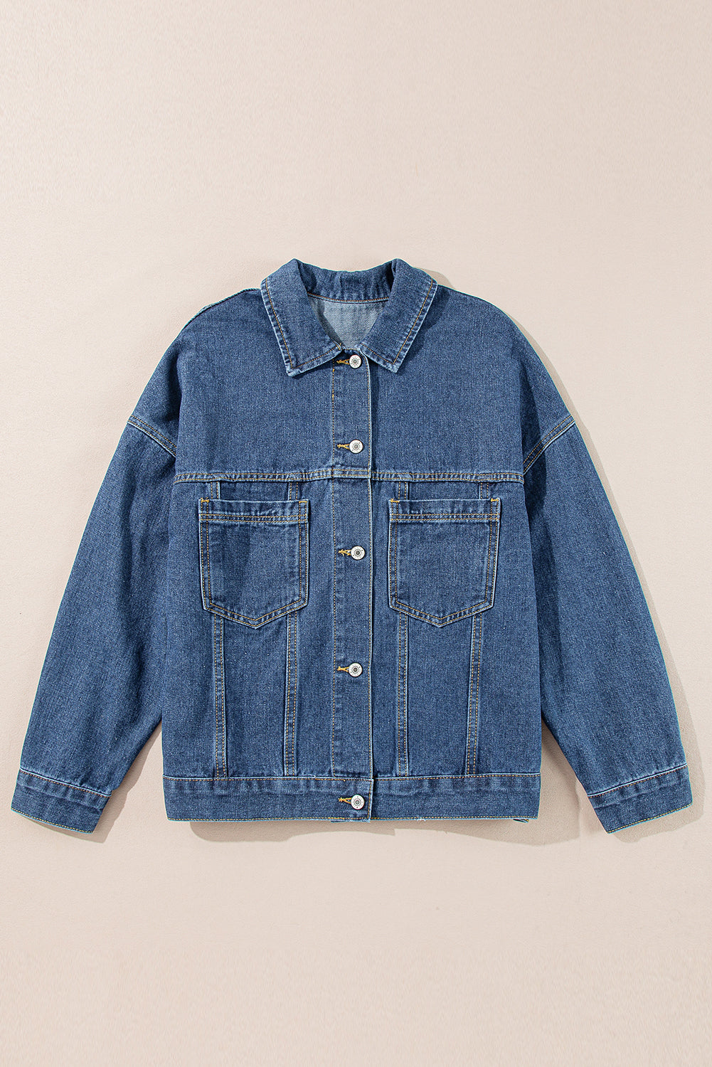 Oversized Pocketed Denim Jacket