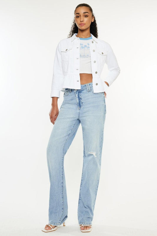 Kancan Distressed High Waist Straight Jeans - SMG Designs & Apparel LLC